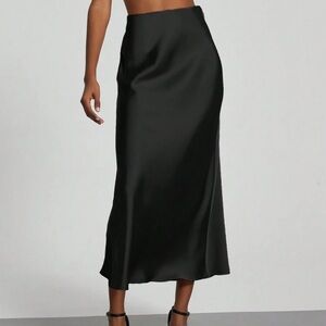 SHEIN Black Maxi Satin Skirt